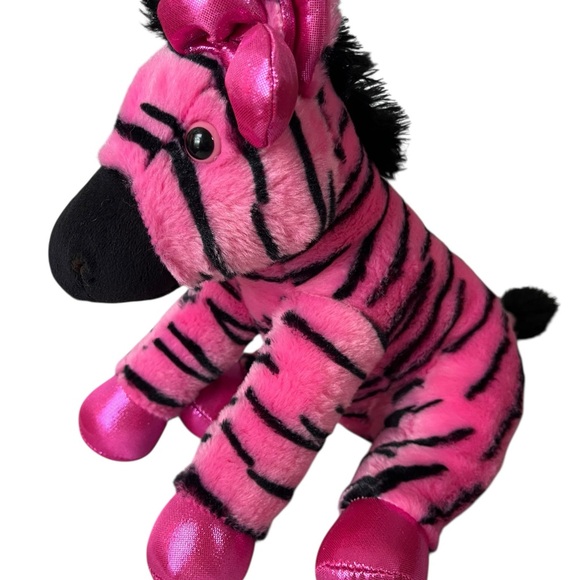 Aurora Girlz Nation Zebra 11" Plush Hot Pink Stuffed Animal Coquette Girl - Picture 2 of 7